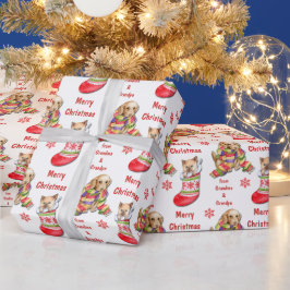 かわいい子猫と子犬の子供のクリスマス ラッピングペーパー