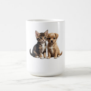 かわいい子猫と子犬 コーヒーマグカップ