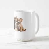 かわいい子猫と子犬 コーヒーマグカップ (正面右)