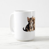 かわいい子猫と子犬 コーヒーマグカップ (正面左)