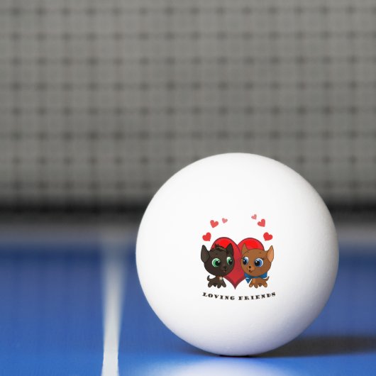 かわいい子猫と子猫イラストレーション 卓球ボール (ネット)