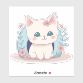 かわいい子猫と新しい家 シール