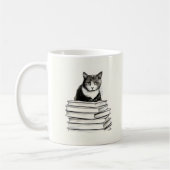 かわいい子猫と本のデザイン コーヒーマグカップ (左)