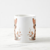 かわいい子猫と花マグカップ コーヒーマグカップ (中央)