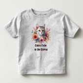 かわいい子猫と花 / 猫好き トドラーTシャツ (正面)