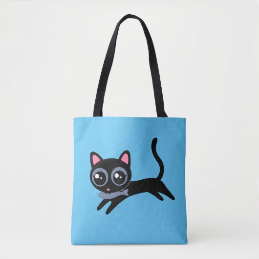 かわいい子猫と魚 トートバッグ (正面)