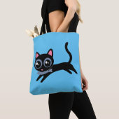 かわいい子猫と魚 トートバッグ (クローズアップ)