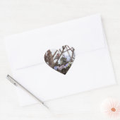 かわいい子猫と鳥の巣 ハートシール (封筒)