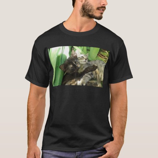 かわいい子猫のくっつき Tシャツ (正面)
