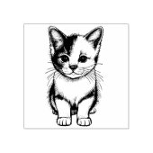 かわいい子猫のための木製アートスタンプ|猫好き ラバースタンプ (インプリント)