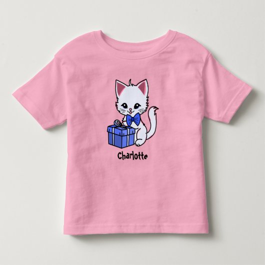 かわいい子猫のイラストとギフト トドラーTシャツ (正面)