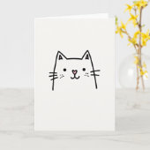かわいい子猫のイラストカード カード (黄色い花)