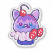 かわいい子猫のカップケーキステッカー シール (正面)