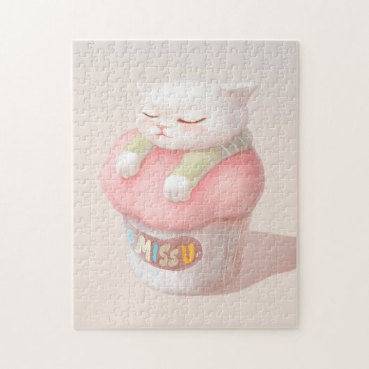 かわいい子猫のカップケーキ ジグソーパズル (縦)