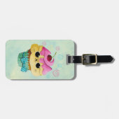 かわいい子猫のカップケーキ ラゲッジタグ (正面横)