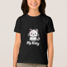 かわいい子猫のキャラクター キッズTシャツ