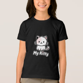 かわいい子猫のキャラクター キッズTシャツ トライブレンドＴシャツ