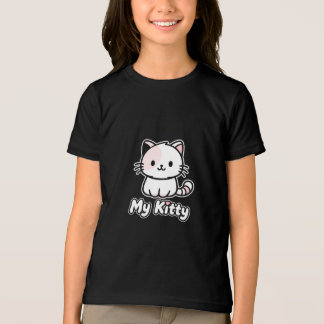 かわいい子猫のキャラクター キッズTシャツ トライブレンドTシャツ