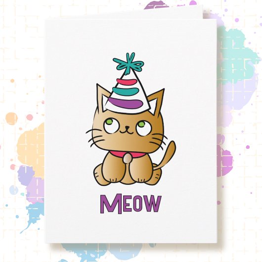 かわいい子猫のキャラクター 誕生日おめでとう カード