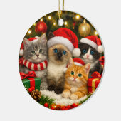 かわいい子猫のクリスマスオーナメント セラミックオーナメント (左)