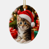 かわいい子猫のクリスマスオーナメント セラミックオーナメント (右)