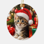 かわいい子猫のクリスマスオーナメント セラミックオーナメント (左)