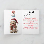 かわいい子猫のクリスマスカード　ウィンターホリデー カード (内部)