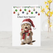 かわいい子猫のクリスマスカード　ウィンターホリデー カード (黄色い花)