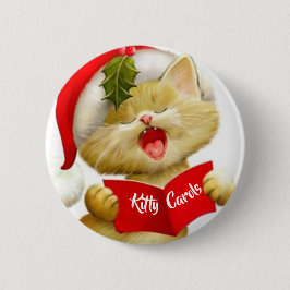 かわいい子猫のクリスマスキャロルピン 缶バッジ