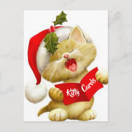 かわいい子猫のクリスマスキャロル・ポストカード シーズンポストカード