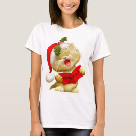 かわいい子猫のクリスマスソングのカローラーのTシャツ Tシャツ