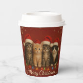 かわいい子猫のクリスマスマグカップ 紙コップ (裏面)