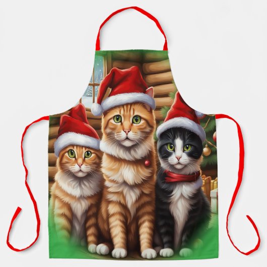かわいい子猫のクリスマス エプロン (正面)