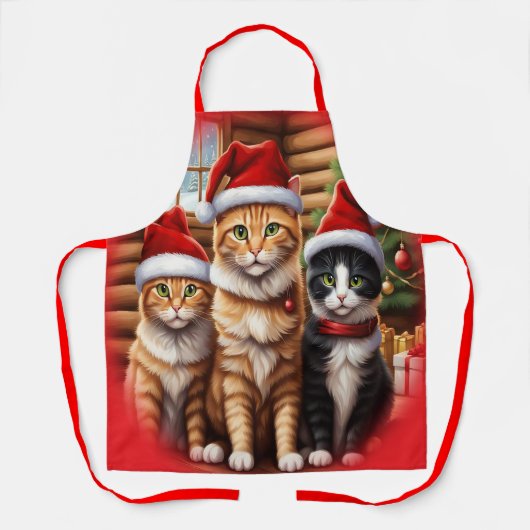 かわいい子猫のクリスマス エプロン (正面)