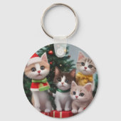 かわいい子猫のクリスマス キーホルダー (裏面)