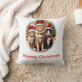 かわいい子猫のクリスマス クッション (ブランケット)