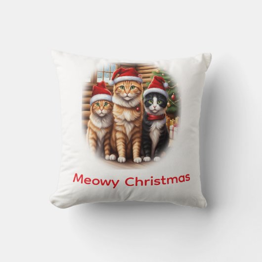かわいい子猫のクリスマス クッション (正面)