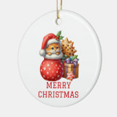 かわいい子猫のクリスマス セラミックオーナメント (左)