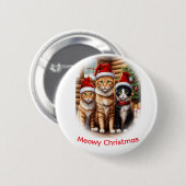 かわいい子猫のクリスマス 缶バッジ (正面&裏面)