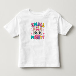 🐱 かわいい子猫のグラフィック　女の子向けハートとリボン トドラーTシャツ