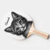 かわいい子猫のスケッチ|過去記事 卓球ラケット (横)