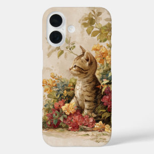 かわいい子猫のスマホケース レトロ風 猫好きさんに iPhone 16ケース