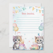 かわいい子猫のタイムカプセルメモカード 招待状 (正面)