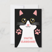 かわいい子猫のテーマの子供の誕生日お礼のメモ サンキューカード (正面)