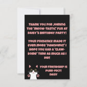 かわいい子猫のテーマの子供の誕生日お礼のメモ サンキューカード (裏面)