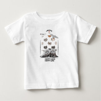かわいい子猫のデザインがプリントされたTシャツ | おもしろ可愛いネコのスタイル ベビーTシャツ