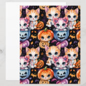 かわいい子猫のハロウィントリック・オア・トリートペーパー (正面/裏面)
