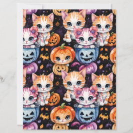 かわいい子猫のハロウィントリック・オア・トリートペーパー