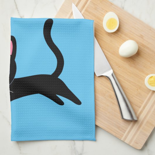 かわいい子猫のハート盗人ガールフレンドへの贈り物 キッチンタオル (四つ折り)