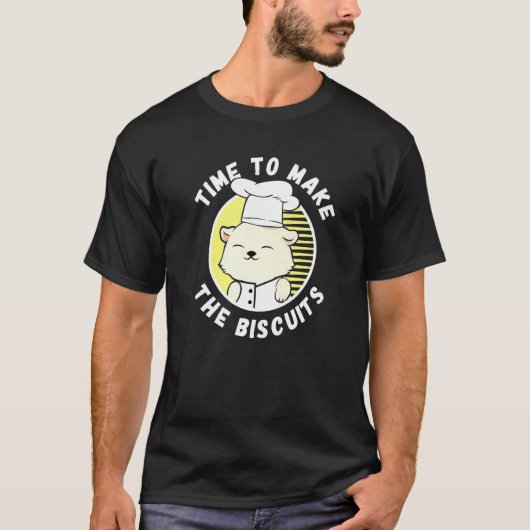 かわいい子猫のビスケット作りの時間 猫の宇宙 Tシャツ (正面)